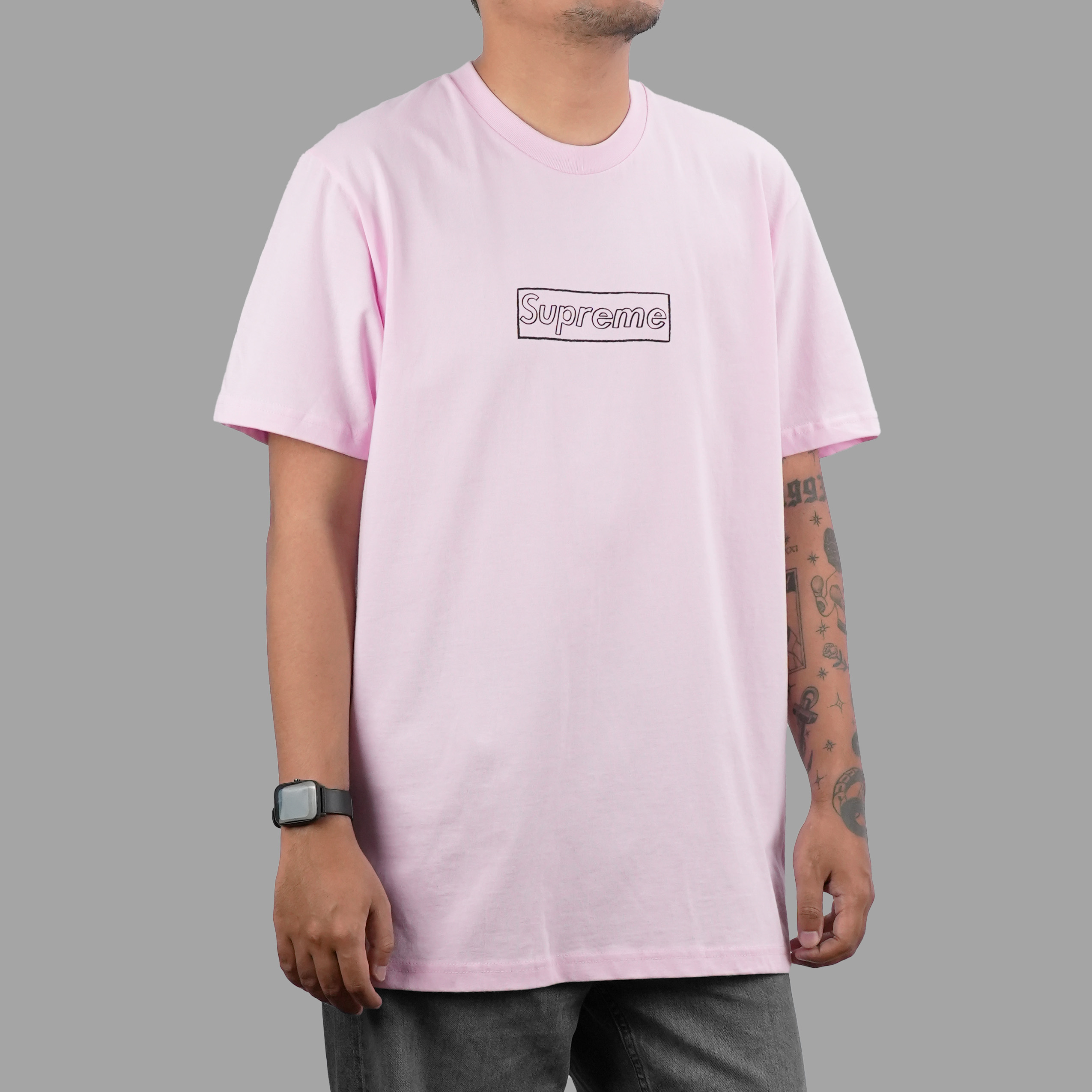 Supreme Kaws Chalk Logo Light Pink Tee – Senikersku