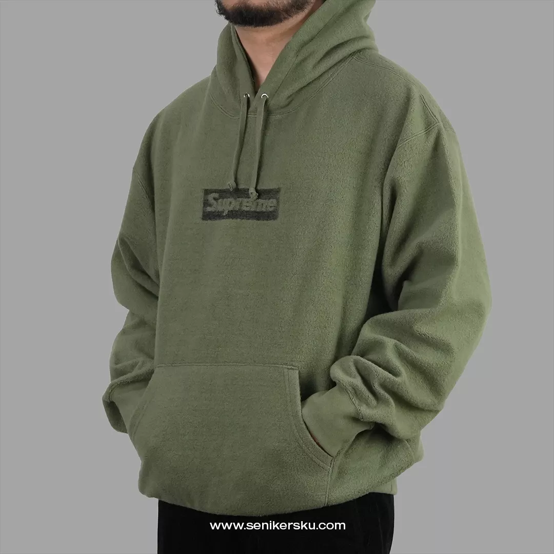 Supreme Inside Out Box Logo Heather Olive Hoodie