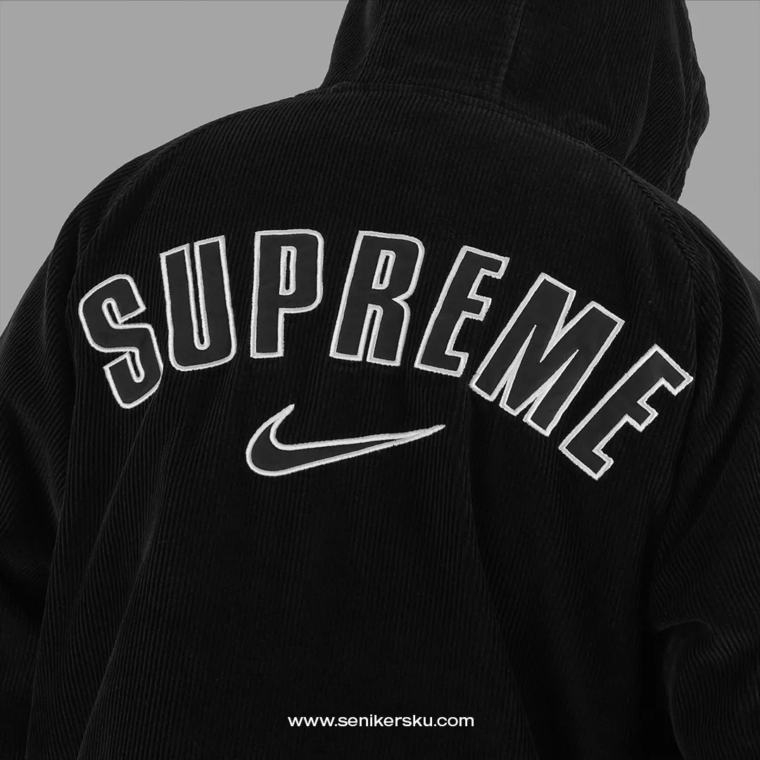 Supreme Nike Arc Corduroy Hooded Jacket Black – Senikersku