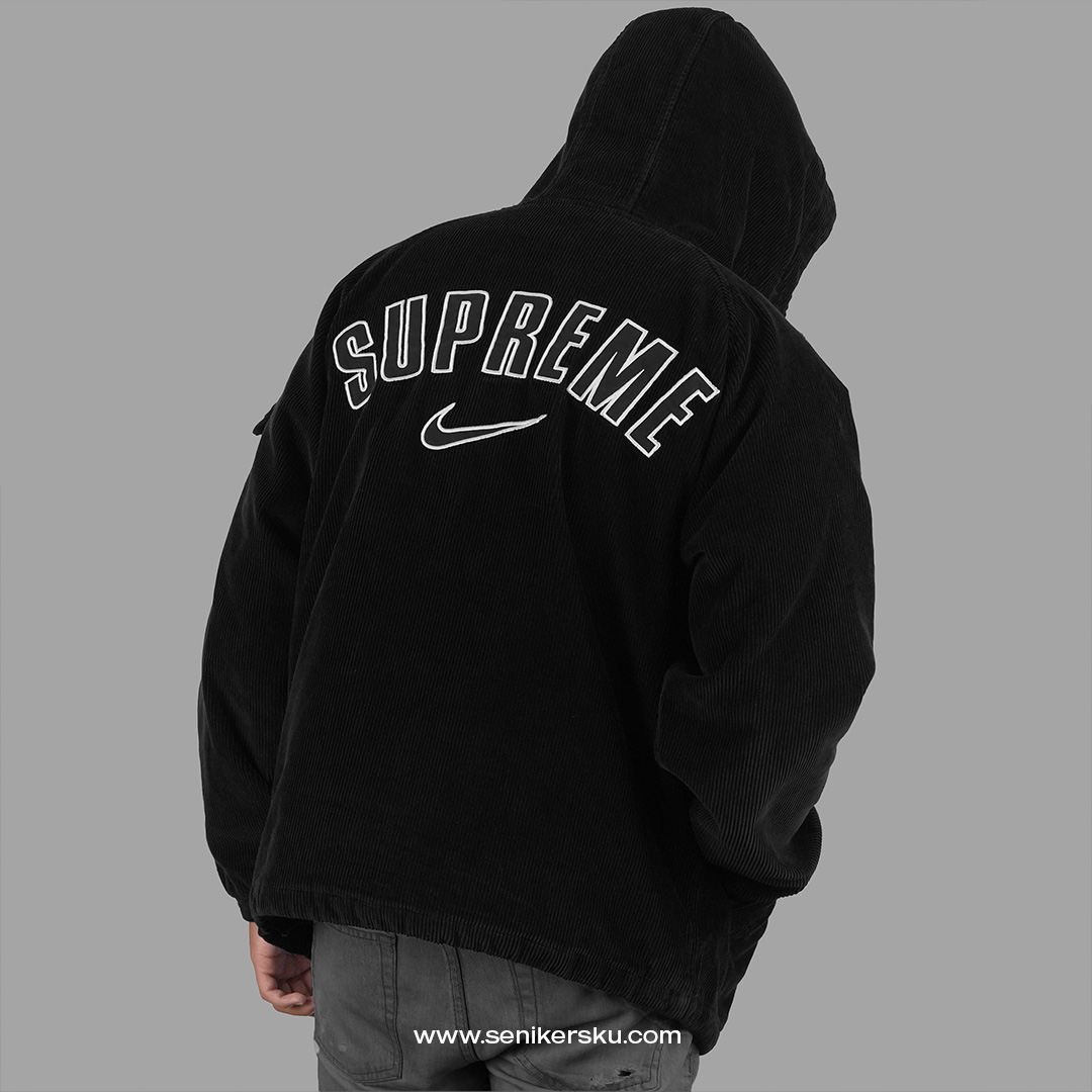 Supreme/Nike Arc Corduroy Hooded S Black