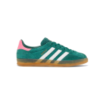 Sneaker adidas Gazelle Indoor 'Collegiate Green Lucid Pink' dengan suede hijau dan pink serta outsole gum