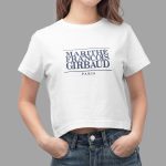 Kaos crop putih Marithe Francois Girbaud dengan logo klasik