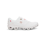 LOEWE x ON Cloud Venture White dengan teknologi CloudTec® Phase, upper dari mesh dan tekstil, serta rubber pods pada sol