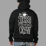 Stussy Crown International Black Hoodie, hoodie hitam dengan grafis ikonik, bahan lembut, ringan, dan nyaman untuk gaya kasual