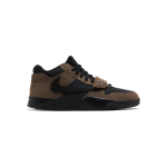 Air Jordan Jumpman Jack TR Travis Scott Dark Mocha dengan desain hitam, coklat, flap velcro, dan branding Cactus Jack