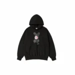 ADLV Rabbit Bally Black Hoodie dengan grafis kelinci playful di bagian depan, desain oversized dan bahan tebal yang nyaman dipakai harian